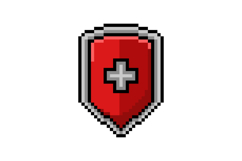 Pixel art protection shield shape object graphic element Product Image 1