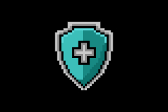 Pixel art protection shield shape object graphic element gra Product Image 2