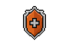 Pixel art protection shield shape object graphic element iso Product Image 1