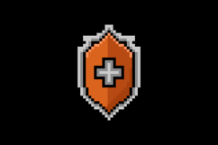 Pixel art protection shield shape object graphic element Product Image 2