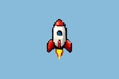 Pixel Art Rocket Design Vector Product Image 2