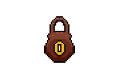 Pixel art rusty padlock graphic clipart Product Image 1