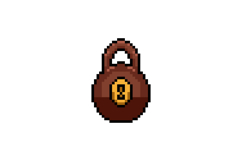 Pixel art rusty padlock graphic design Product Image 1