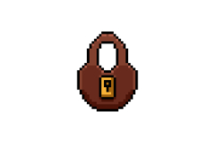 Pixel art rusty padlock graphic illustration Product Image 1