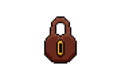 Pixel art rusty padlock graphic isolated Product Image 1