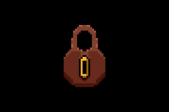 Pixel art rusty padlock graphic isolated Product Image 2