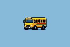 Pixel Art School Bus Design Vector Product Image 1