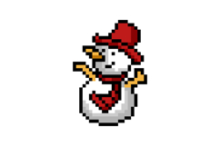 Pixel art snowman graphic design vector Product Image 1
