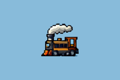 Pixel Art Steam Locomotive Design Vector Product Image 1