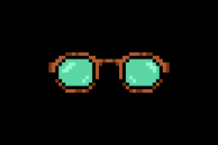 Pixel art stylish glasses element object clipart Product Image 2