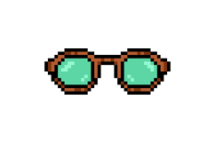 Pixel art stylish glasses element object clipart Product Image 1