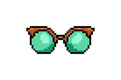 Pixel art stylish glasses element object design Product Image 1