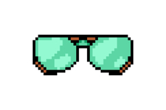 Pixel art stylish glasses element object graphic Product Image 1