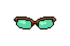 Pixel art stylish glasses element object isolated Product Image 1