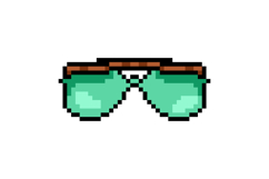 Pixel art stylish glasses element object vector Product Image 1
