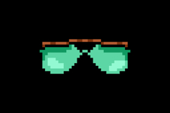 Pixel art stylish glasses element object vector Product Image 2