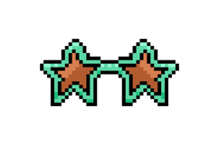 Pixel art stylish glasses graphic isolated Product Image 1