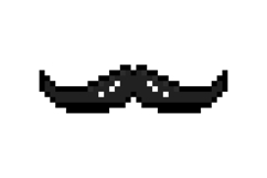 Pixel art stylish moustache facial clipart Product Image 1