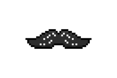 Pixel art stylish moustache facial element design Product Image 1