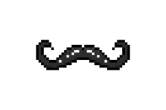 Pixel art stylish moustache facial element isolated Product Image 1