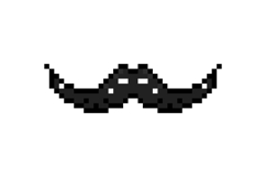Pixel art stylish moustache facial vector Product Image 1