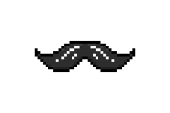 Pixel art stylish moustache graphic concept Product Image 1