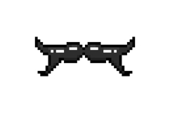 Pixel art stylish moustache graphic illustration Product Image 1