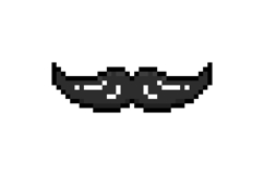 Pixel art stylish moustache graphic isolated Product Image 1