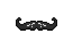Pixel art stylish moustache graphic vector Product Image 1