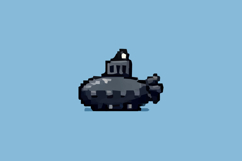 Pixel Art Submarine Design Vector Product Image 2