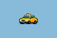 Pixel Art Taxi Design Vector Product Image 1