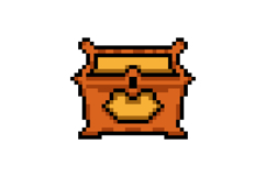 Pixel art treasure chest element object isolated Product Image 1
