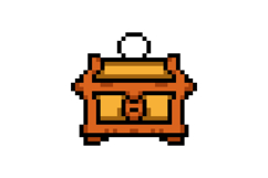 Pixel art treasure chest element object vector Product Image 1
