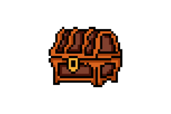 Pixel art treasure chest graphic illustration Product Image 1