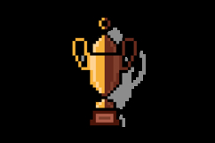 Pixel art trophy archive award game element clipart Product Image 2