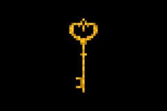 Pixel art vintage key element object clipart Product Image 2