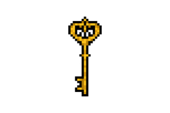 Pixel art vintage key element object clipart Product Image 1