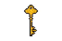 Pixel art vintage key element object isolated Product Image 1