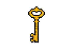 Pixel art vintage key graphic design Product Image 1