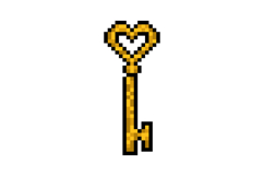Pixel art vintage key graphic isolated Product Image 1