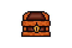 Pixel art vintage treasure chest graphic isolated Product Image 1