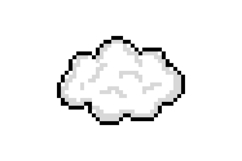 Pixel art white cloud graphic clipart Product Image 1