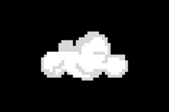 Pixel art white cloud graphic design Product Image 2