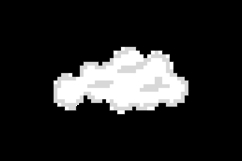 Pixel art white cloud graphic illustration Product Image 2