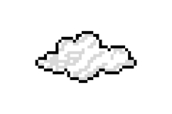 Pixel art white cloud graphic vector Product Image 1