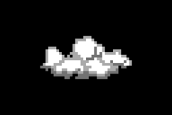 Pixel art white cloud or smoke element object graphic Product Image 2