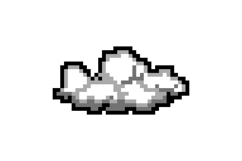 Pixel art white cloud or smoke element object graphic Product Image 1
