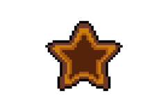 Pixel art wooden empty star button icon graphic design Product Image 1