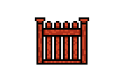Pixel art wooden fence decoration element object design Product Image 1