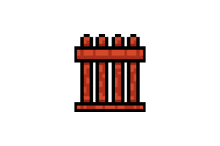 Pixel art wooden fence decoration element object graphic Product Image 1